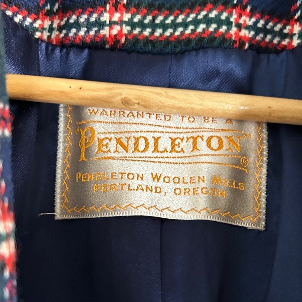 Pendleton Multicolor Plaid Wool Trench Coat size 4 - Picture 5 of 12